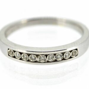 9ct White Gold Diamond Half Eternity Ring Diamond Antique Jewellery