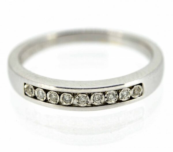 9ct White Gold Diamond Half Eternity Ring Diamond Antique Jewellery 3
