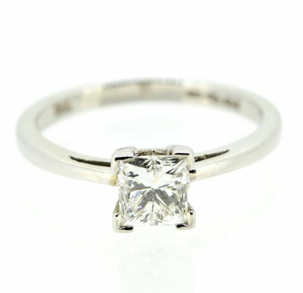Platinum Princess Cut Diamond Single Stone Ring|Platinum Princess Cut Solitaire Diamond Ring| Platinum Diamond Ring| Plat Princess Cut Ring