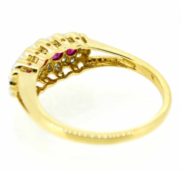 18ct Edwardian Style Ruby And Diamond Ring| Ruby And Diamond Fancy Cluster Ring| 18ct Ruby And Diamond Engagement Ring - Image 3