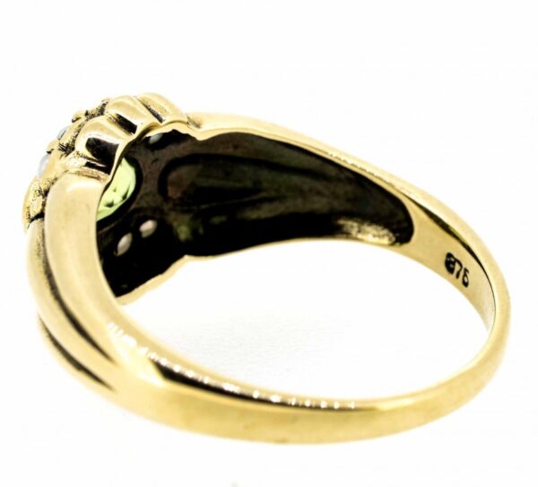 9ct Antique Style Peridot And Seed Pearl | Peridot And Seed Pearl 9ct Vintage Style Ring|Pearl And Peridot Cluster Dress Ring - Image 3