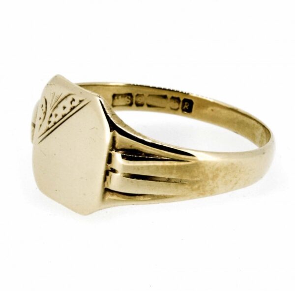 Gent's 9ct Vintage Signet Ring|Octagonal Head 9ct Gents Signet Ring|Vintage 9ct Gents Signet Ring - Image 2