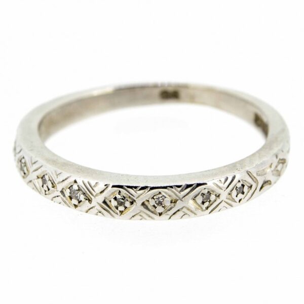 18ct White Gold Diamond Eternity Ring|Vintage 18ct White Gold Diamond Eternity Ring|18ct Diamond Eternity Band|18ct Diamond Stacking Ring ring Antique Jewellery 3