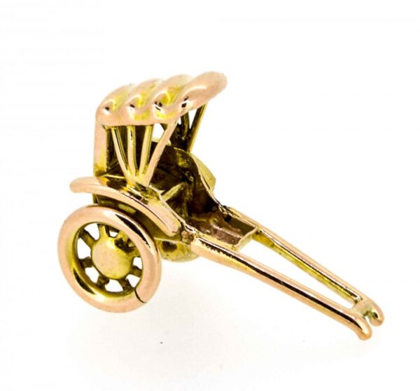 14kt Rickshaw Charm, Novelty 14K Rickshaw Charm,14ct Novelty Charm.