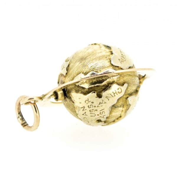 14k Globe Novelty Charm,14ct Globe Charm charms Antique Jewellery 4