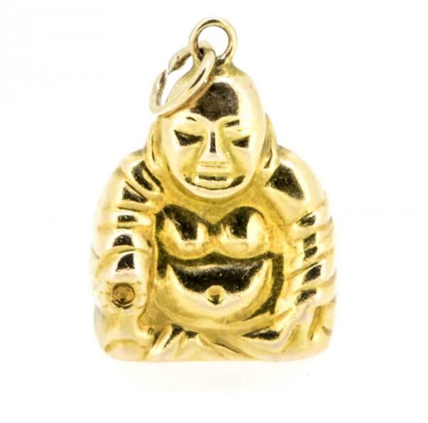 14k God Of Plenty/Buddha Charm,14ct Buddha Charm