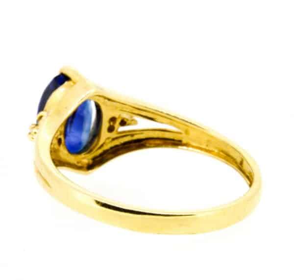 Sapphire And Diamond Ring,18ct Sapphire And Diamond Ring, Yellow Gold Sapphire And Diamond Seven Stone Ring. Jewellery Antique Jewellery 5