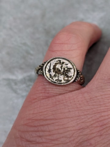 MEDIEVAL SILVER SIGNET RING 16th-17th CENTURY Antiquities 3