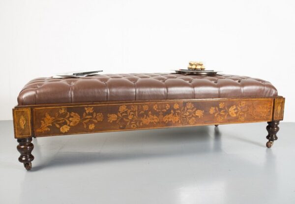 Stunning 19th Century Country House Dutch Marquetry Centre Stool SAI2257 - Image 8