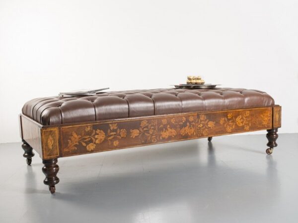 Stunning 19th Century Country House Dutch Marquetry Centre Stool SAI2257 - Image 9