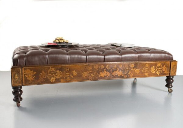 Stunning 19th Century Country House Dutch Marquetry Centre Stool SAI2257 - Image 10