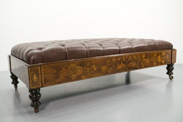 Stunning 19th Century Country House Dutch Marquetry Centre Stool SAI2257 - Image 11