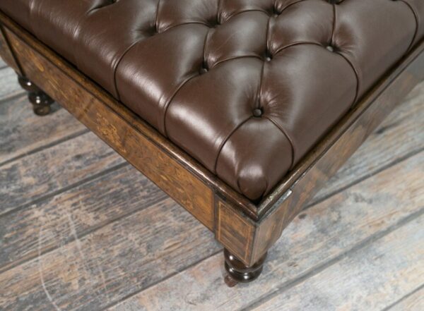 Stunning 19th Century Country House Dutch Marquetry Centre Stool SAI2257 - Image 18