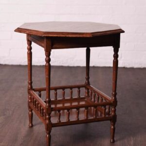 Edwardian oak hexagonal window table  SAI1026 Antique Furniture