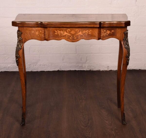 Rosewood And Marquetry Fold Over Card Table SAI1037 Antique Furniture 3