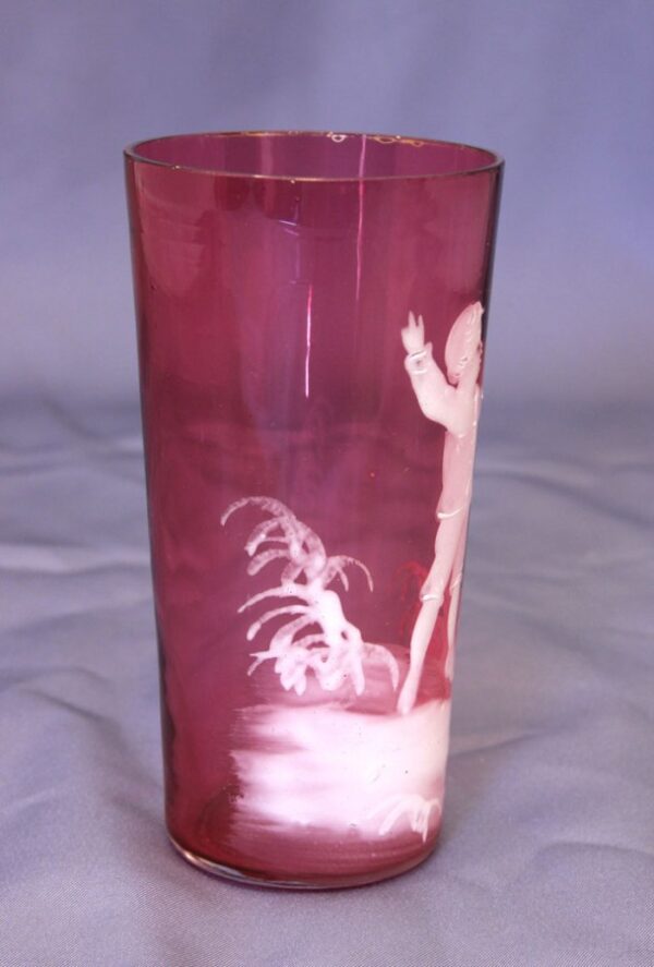 Antique Victorian Cranberry Glass Tot / Tumbler. cranberry Antique Glassware 5