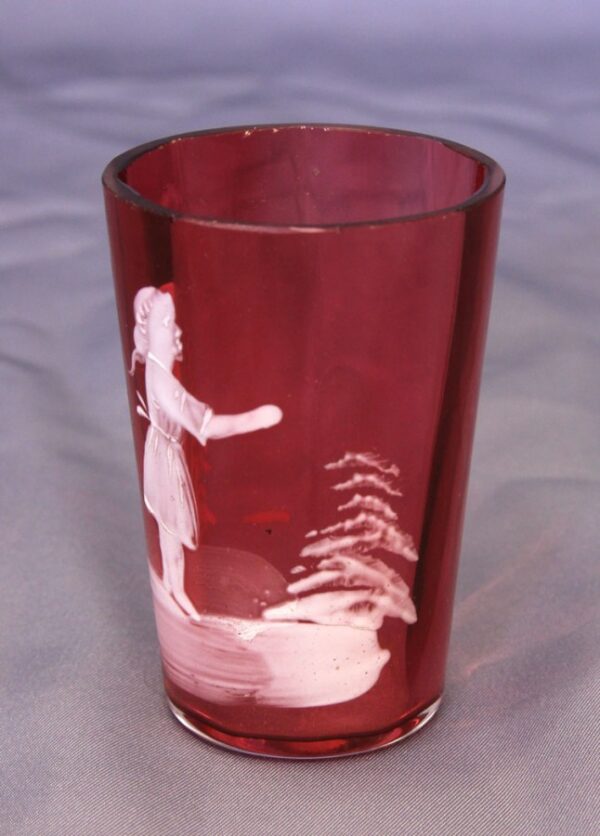 Antique Small Victorian Cranberry Glass Tot - Image 3