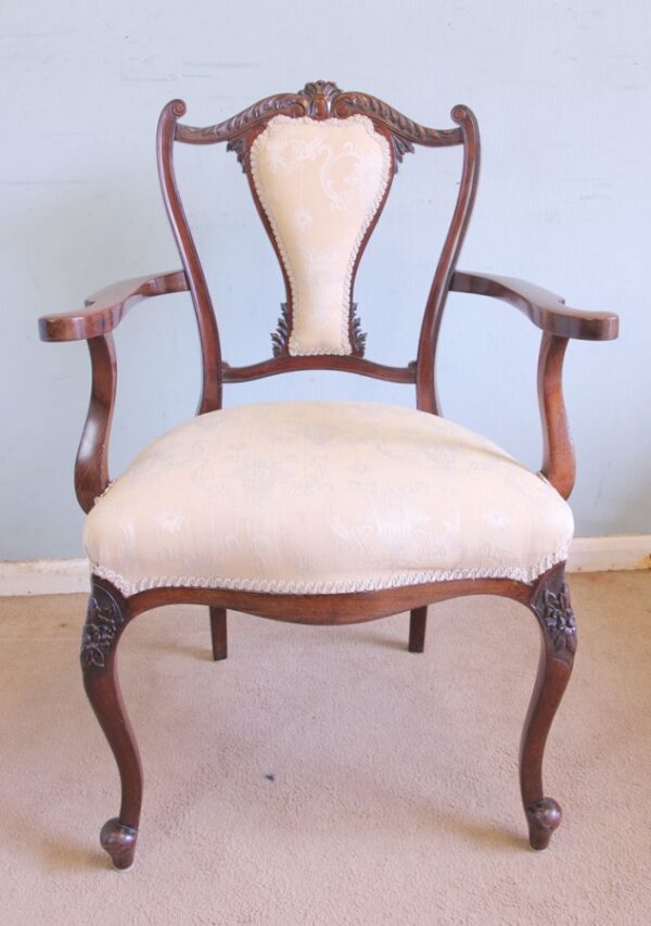 Antique Mahogany Armchair - Image 2