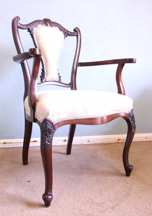 Antique Mahogany Armchair - Image 11