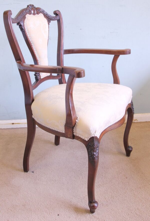 Antique Mahogany Armchair - Image 3