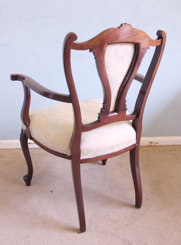 Antique Mahogany Armchair - Image 4