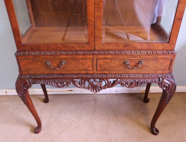 Figured Walnut Glazed Display Cabinet - Image 4