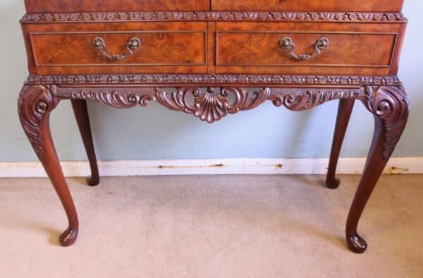 Figured Walnut Glazed Display Cabinet Antique Antique Cabinets 8