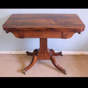 Antique Regency Rosewood Side Table / Card Games Table