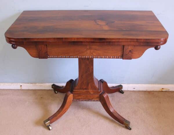 Antique Regency Rosewood Side Table / Card Games Table Antique Antique Tables 4