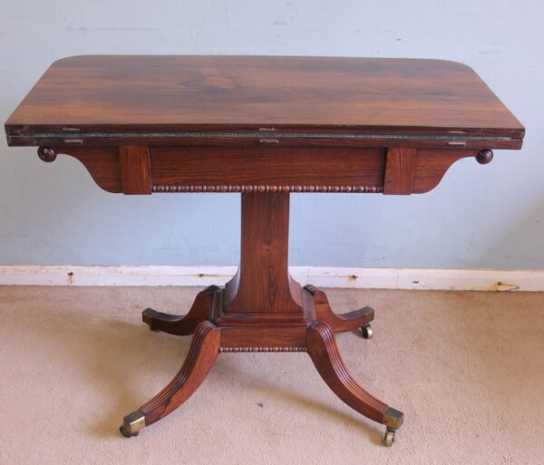 Antique Regency Rosewood Side Table / Card Games Table Antique Antique Tables 12