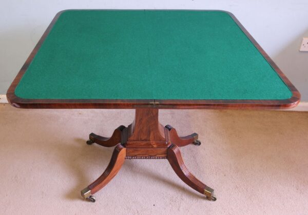 Antique Regency Rosewood Side Table / Card Games Table - Image 12