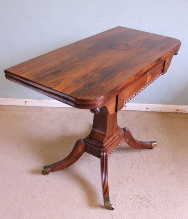 Antique Regency Rosewood Side Table / Card Games Table Antique Antique Tables 5
