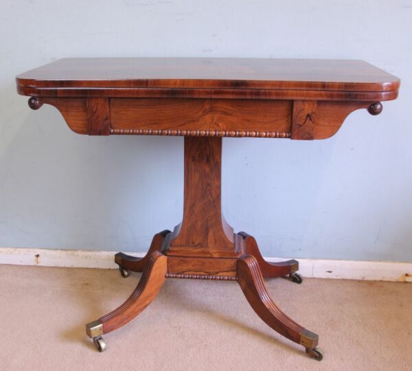 Antique Regency Rosewood Side Table / Card Games Table - Image 4