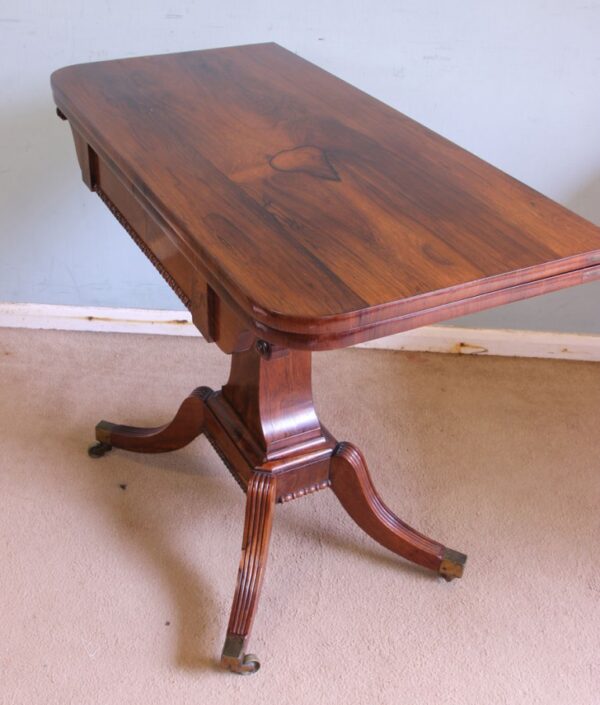 Antique Regency Rosewood Side Table / Card Games Table - Image 5