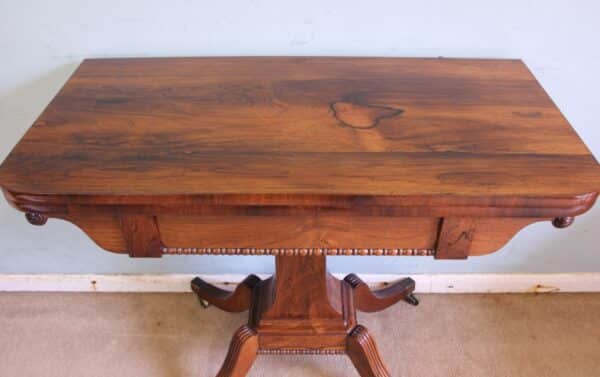 Antique Regency Rosewood Side Table / Card Games Table - Image 7