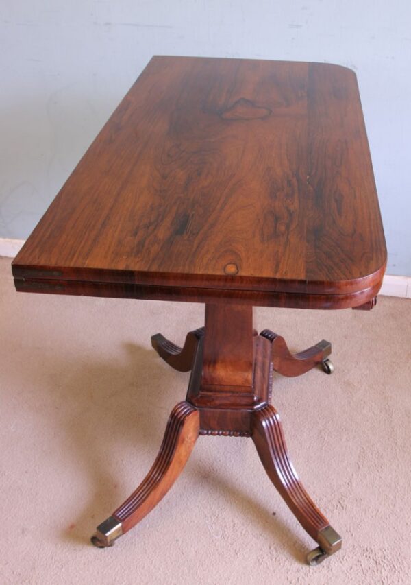 Antique Regency Rosewood Side Table / Card Games Table - Image 9