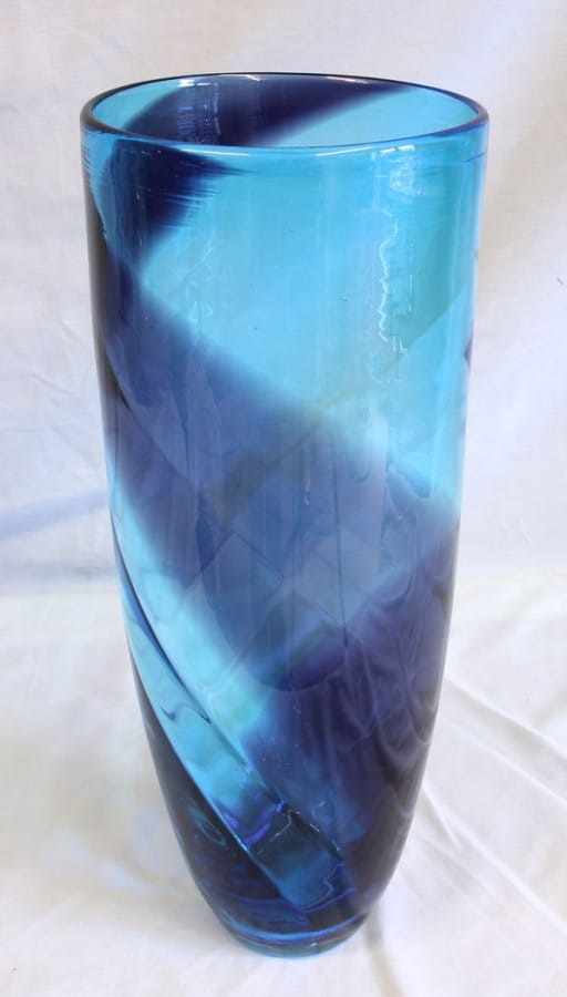 Antique Tall Blue Vase Antique Antique Glassware 4