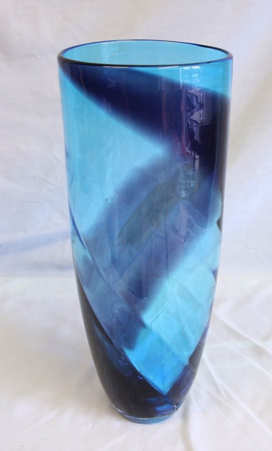 Antique Tall Blue Vase Antique Antique Glassware 5