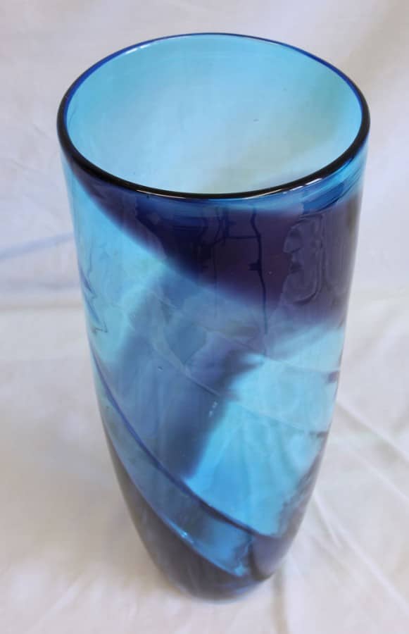 Antique Tall Blue Vase Antique Antique Glassware 7