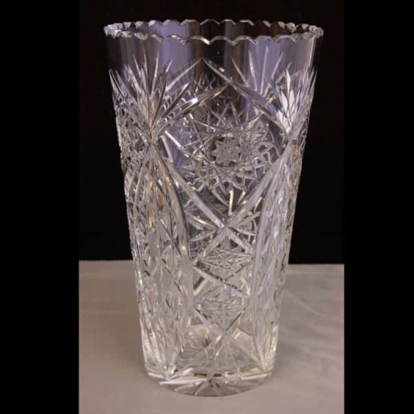 Large Cut Glass Vase.