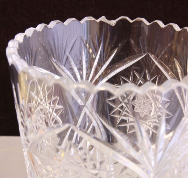 Large Cut Glass Vase. cut Antique Glassware 8