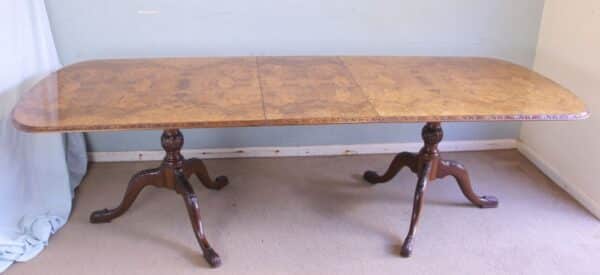 Antique Large Extending Burr Walnut Dining Table - Image 2