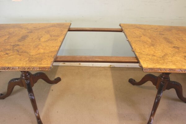 Antique Large Extending Burr Walnut Dining Table - Image 13