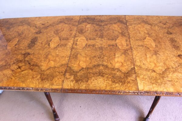 Antique Large Extending Burr Walnut Dining Table Antique Antique Tables 9