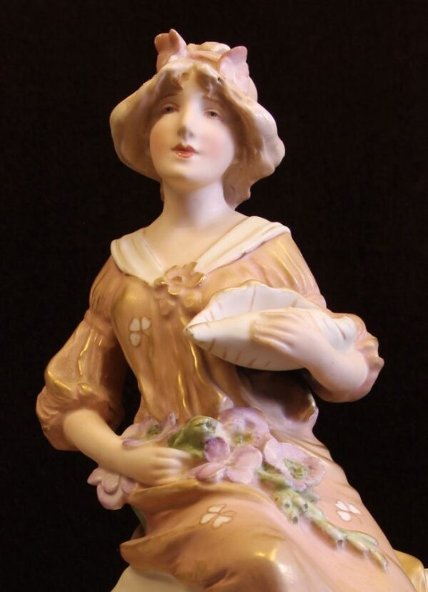 Antique Large Royal Dux Centre Piece Antique Antique Ceramics 16