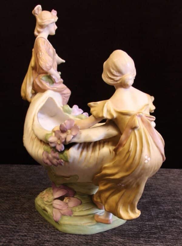 Antique Large Royal Dux Centre Piece Antique Antique Ceramics 6