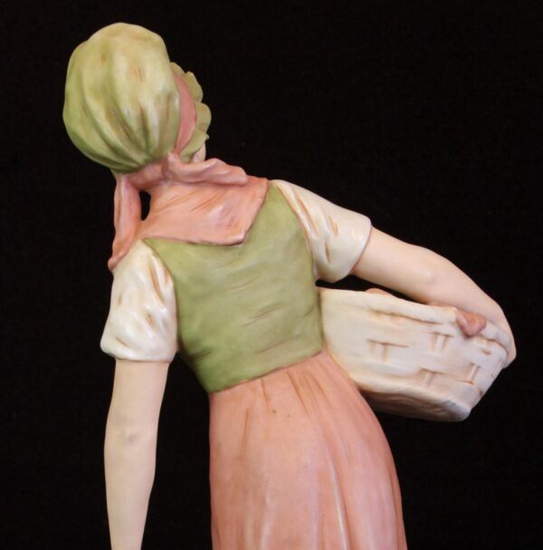Antique Royal Dux Figure of Young Girl - Image 9