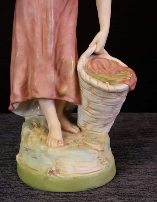 Antique Royal Dux Figure of Young Girl - Image 7