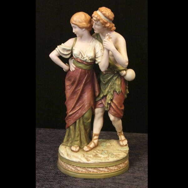 Antique Large Royal Dux Centre Piece Figure Group