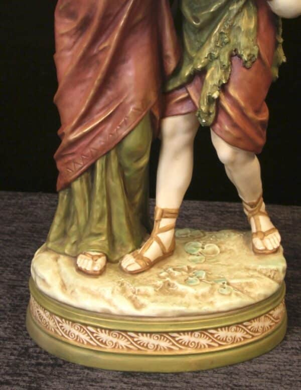 Antique Large Royal Dux Centre Piece Figure Group Antique Antique Ceramics 6